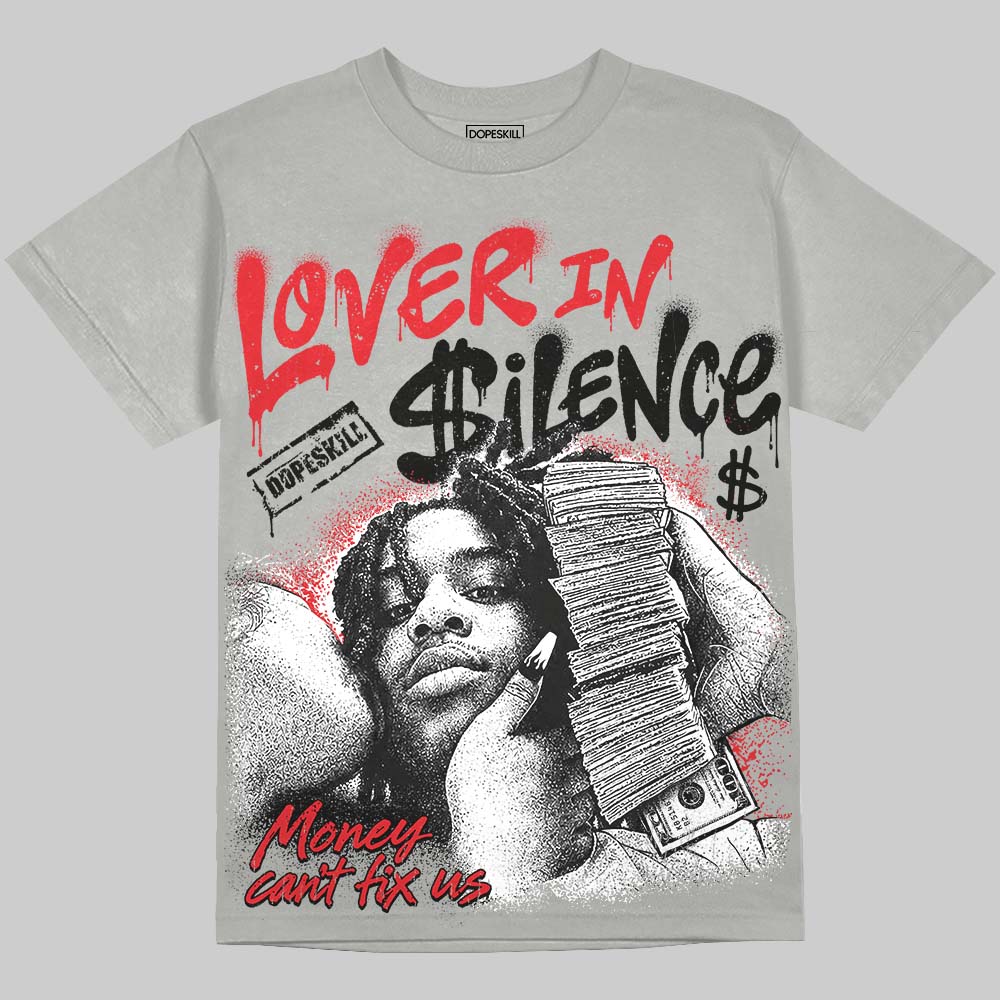 Jordan 4 Bred DopeSkill Oversize Print T-Shirt Lover In $ilence Graphic Streetwear - Grey