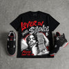 Bred 4s DopeSkill Oversize Print T-Shirt Lover In $ilence Graphic