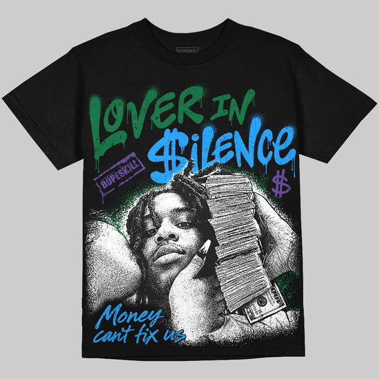 Jordan 12 Bucks DopeSkill Oversize Print T-Shirt Lover In $ilence Graphic Streetwear - Black