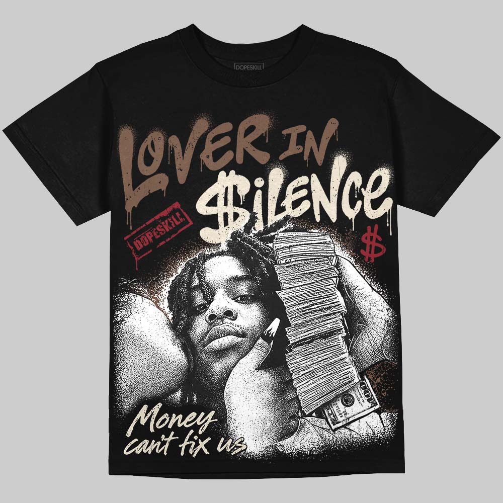 Jordan 12 Fireside DopeSkill Oversize Print T-Shirt Lover In $ilence Graphic Streetwear -Black