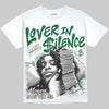 Jordan 14 Forest Green DopeSkill Oversize Print T-Shirt Lover In $ilence Graphic Streetwear - White