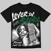 Jordan 14 Forest Green DopeSkill Oversize Print T-Shirt Lover In $ilence Graphic Streetwear - Black