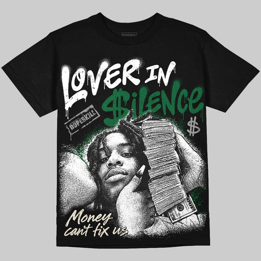 Jordan 14 Forest Green DopeSkill Oversize Print T-Shirt Lover In $ilence Graphic Streetwear - Black