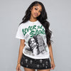 Forest Green 14s DopeSkill Oversize Print T-Shirt Lover In $ilence Graphic