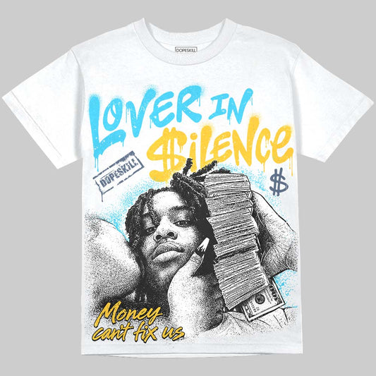 Jordan 11 Gamma Blue DopeSkill Oversize Print T-Shirt Lover In $ilence Graphic Streetwear - White