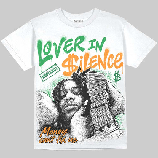 Jordan 11 Green Screen DopeSkill Oversize Print T-Shirt Lover In $ilence Graphic Streetwear - White