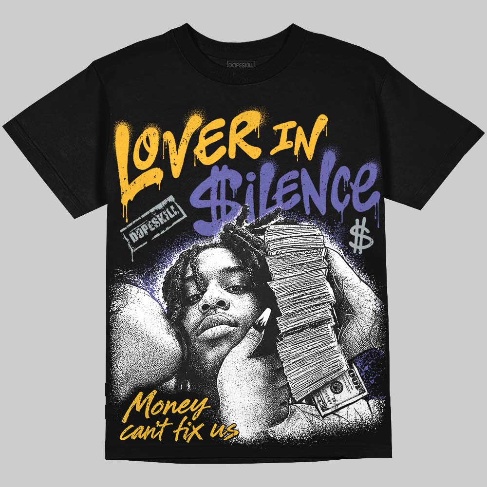 Jordan 4 Lakers DopeSkill Oversize Print T-Shirt Lover In $ilence Graphic Streetwear - Black