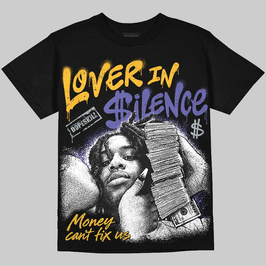 Jordan 4 Lakers DopeSkill Oversize Print T-Shirt Lover In $ilence Graphic Streetwear - Black