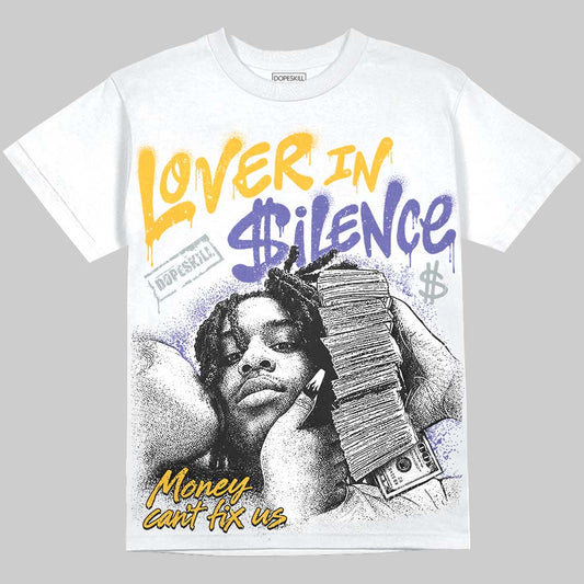 Jordan 4 Lakers DopeSkill Oversize Print T-Shirt Lover In $ilence Graphic Streetwear - White