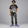 Lakers 4s DopeSkill Oversize Print T-Shirt Lover In $ilence Graphic