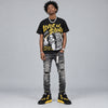 Black Tour Yellow AJ 4 Thunder DopeSkill Oversize Print T-Shirt Lover In $ilence Graphic