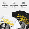 Black Tour Yellow AJ 4 Thunder DopeSkill Oversize Print T-Shirt Lover In $ilence Graphic
