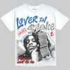 Jordan 3 True Blue DopeSkill Oversize Print T-Shirt Lover In $ilence Graphic Streetwear - White