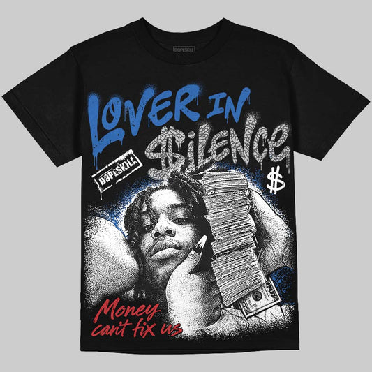 Jordan 3 True Blue DopeSkill Oversize Print T-Shirt Lover In $ilence Graphic Streetwear - Black