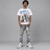 True Blue 3s DopeSkill Oversize Print T-Shirt Lover In $ilence Graphic