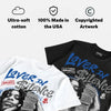 True Blue 3s DopeSkill Oversize Print T-Shirt Lover In $ilence Graphic