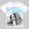 Jordan 11 University Blue DopeSkill Oversize Print T-Shirt Lover In $ilence Graphic Streetwear - White 