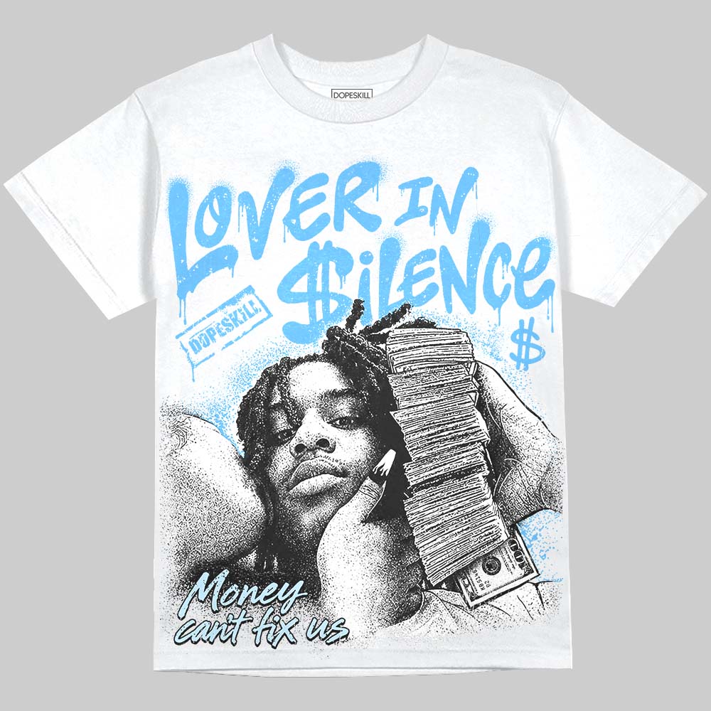Jordan 11 University Blue DopeSkill Oversize Print T-Shirt Lover In $ilence Graphic Streetwear - White 