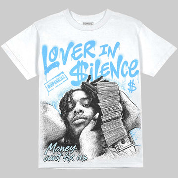 Jordan 11 University Blue DopeSkill Oversize Print T-Shirt Lover In $ilence Graphic Streetwear - White 