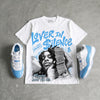UNC 11s DopeSkill Oversize Print T-Shirt Lover In $ilence Graphic
