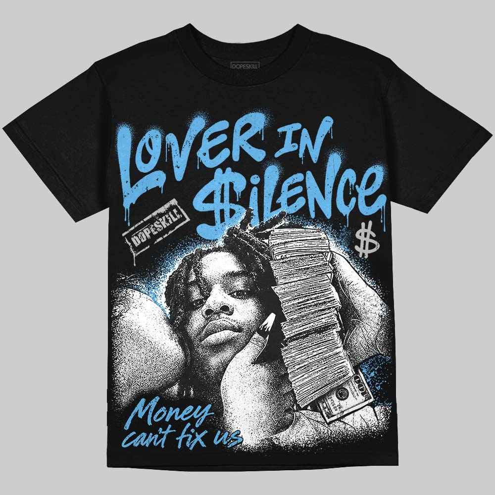 Jordan 14 University Blue DopeSkill Oversize Print T-Shirt Lover In $ilence Graphic Streetwear - Black