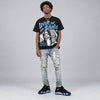 University Blue 14s DopeSkill Oversize Print T-Shirt Lover In $ilence Graphic