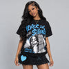 University Blue 14s DopeSkill Oversize Print T-Shirt Lover In $ilence Graphic