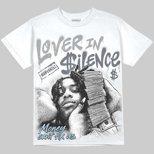 Jordan 5 Wolf Grey DopeSkill Oversize Print T-Shirt Lover In $ilence Graphic Streetwear - White