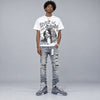 Wolf Grey 5s DopeSkill Oversize Print T-Shirt Lover In $ilence Graphic