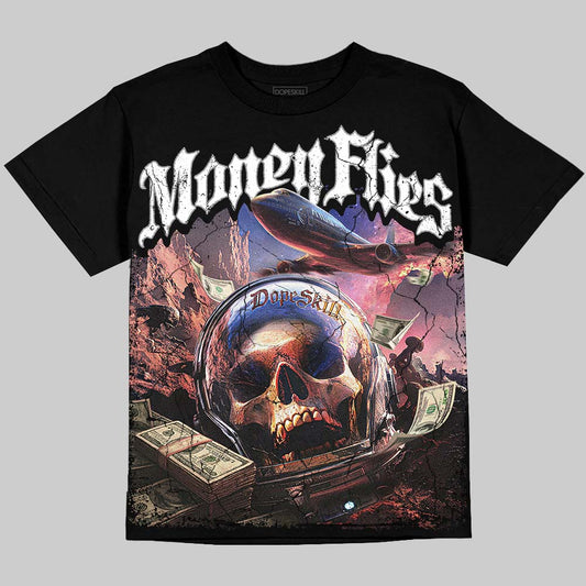 Dunk Panda White Black DopeSkill Oversize Print T-Shirt Money Flies Graphic Streetwear - Black