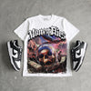 Dunk Panda White Black DopeSkill Oversize Print T-Shirt Money Flies Graphic