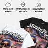 Dunk Panda White Black DopeSkill Oversize Print T-Shirt Money Flies Graphic