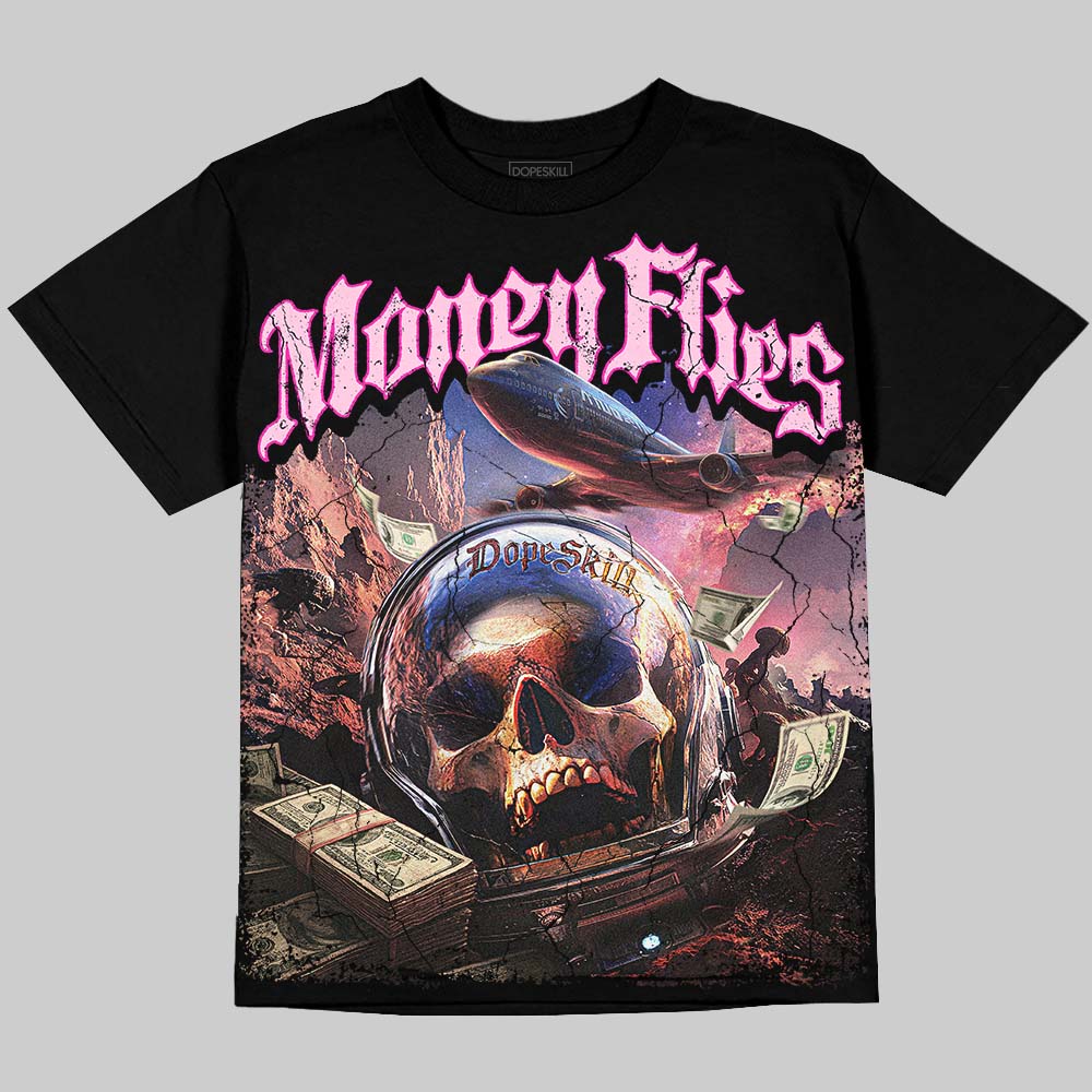 Dunk Triple Pink DopeSkill Oversize Print T-Shirt Money Flies Graphic Streetwear - Black
