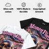 Triple Pink Dunk DopeSkill Oversize Print T-Shirt Money Flies Graphic