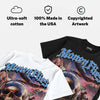Black University Blue 5s DopeSkill Oversize Print T-Shirt Money Flies Graphic
