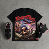 Bred 4s DopeSkill Oversize Print T-Shirt Money Flies Graphic