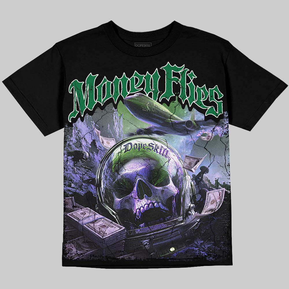 Jordan 12 Bucks DopeSkill Oversize Print T-Shirt Money Flies Graphic Streetwear - Black