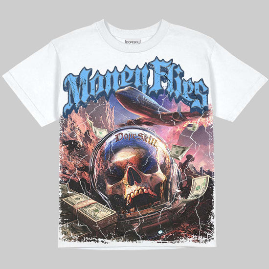 Jordan 13 Flint DopeSkill Oversize Print T-Shirt Money Flies Graphic Streetwear - White