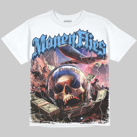 Jordan 13 Flint DopeSkill Oversize Print T-Shirt Money Flies Graphic Streetwear - White