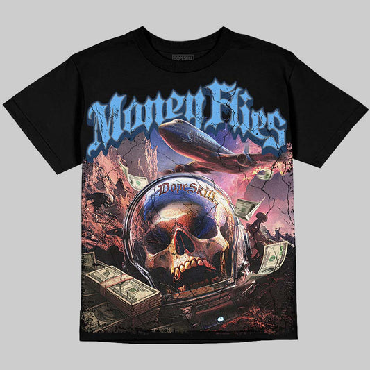 Jordan 13 Flint DopeSkill Oversize Print T-Shirt Money Flies Graphic Streetwear - Black