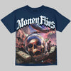 Jordan 13 Flint DopeSkill Oversize Print T-Shirt Money Flies Graphic Streetwear - Navy