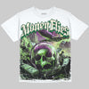 Jordan 14 Forest Green DopeSkill Oversize Print T-Shirt Money Flies Graphic Streetwear - White
