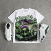 Forest Green 14s DopeSkill Oversize Print T-Shirt Money Flies Graphic