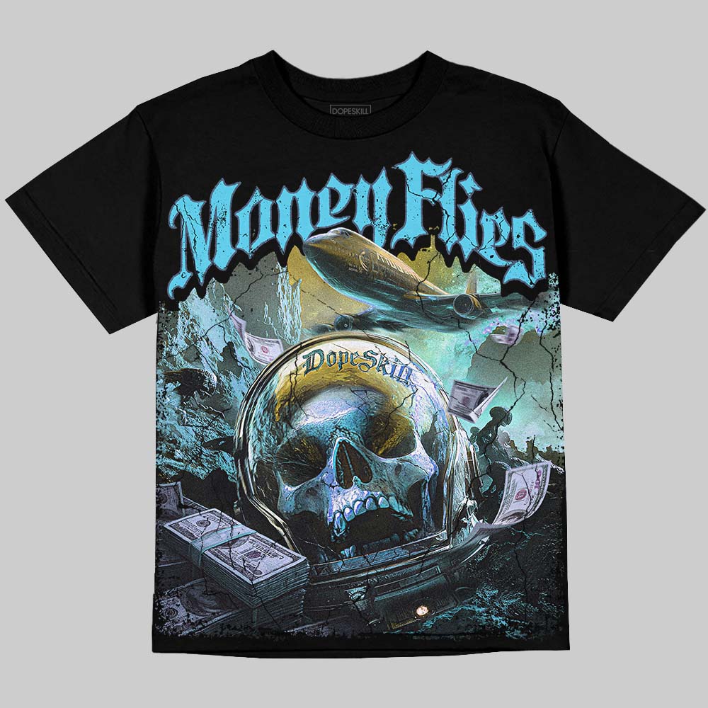 Jordan 11 Gamma Blue DopeSkill Oversize Print T-Shirt Money Flies Graphic Streetwear - Black