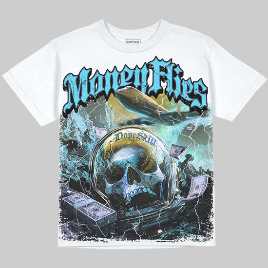 Jordan 11 Gamma Blue DopeSkill Oversize Print T-Shirt Money Flies Graphic Streetwear - White
