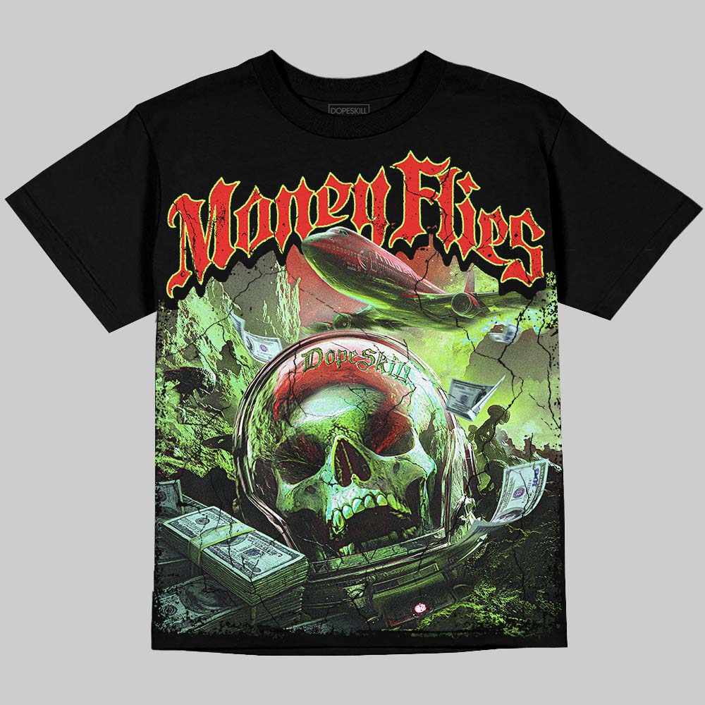Jordan 5 Halloween DopeSkill Oversize Print T-Shirt Money Flies Graphic Streetwear - Black