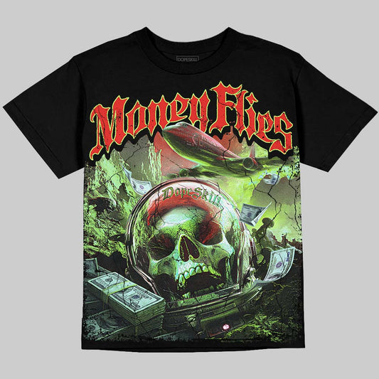 Jordan 5 Halloween DopeSkill Oversize Print T-Shirt Money Flies Graphic Streetwear - Black