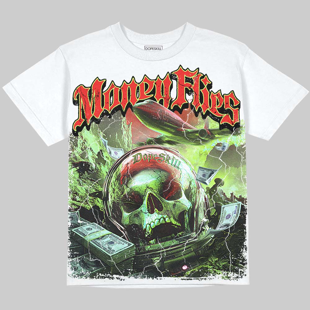 Jordan 5 Halloween DopeSkill Oversize Print T-Shirt Money Flies Graphic Streetwear - White