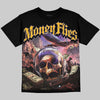 Jordan 4 Lakers DopeSkill Oversize Print T-Shirt Money Flies Graphic Streetwear - Black