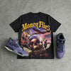 Lakers 4s DopeSkill Oversize Print T-Shirt Money Flies Graphic